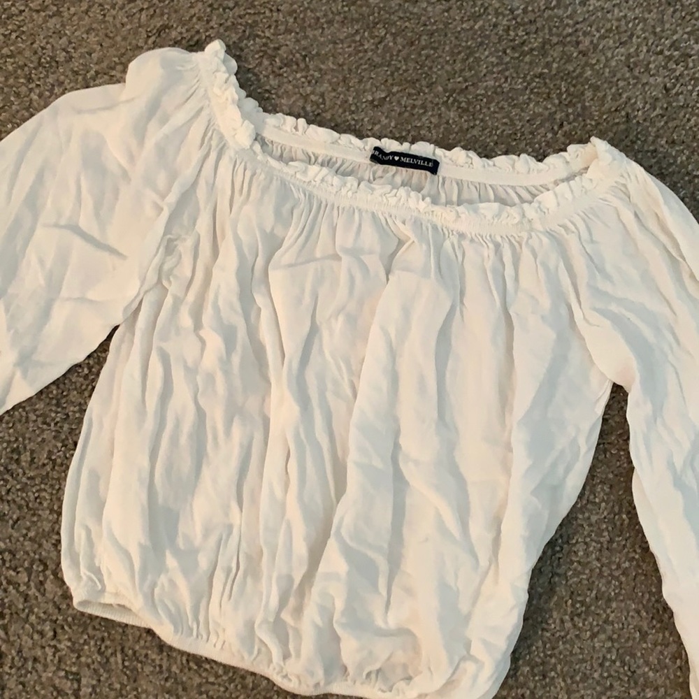White off the shoulder crop top